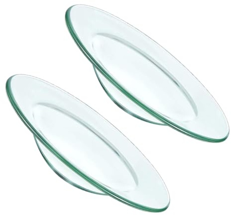 TOYANDONA Lot de 2 Coupelles en Verre Rondes 10 Cm pour Chauffe-Cire, Plateau Doublure pour Brûleur à Huile et Lampe Parfum, Accessoire Bougeoir Décoration Intérieure Aromathérapie