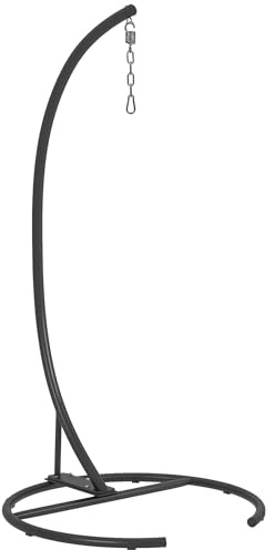 Outsunny Support de Fauteuil Suspendu, Support Chaise Suspendue avec Base Ronde, Cadre en métal Robuste, Charge Max. 150 kg, pour balançoire/œuf/Fauteuil hamac, Ø 102 x 195 cm, Noir