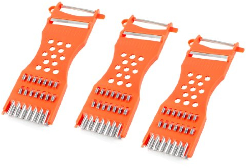 sourcing map 3 Piezas Color Naranja Anaranjado de Hoja Cortador Pelador Rallador de Fruta