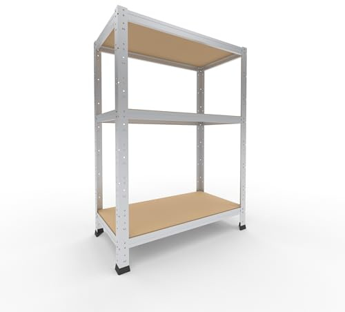 shelfplaza Home 100x75x40cm Schwerlastregal verzinkt mit 3 Böden x 175kg | Kellerregal · Lagerregal · Metallregal · Regale für Kellerraum · Steckregal · Abstellraum Regal
