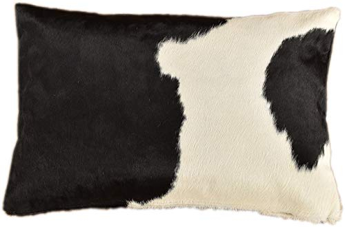 generisch KUHFELL Kissenbezug SCHWARZ Weiss 40 x 60 cm DEKO Kissen AUS ECHTEM KUHFELL BEIDE Seiten AUS Fell