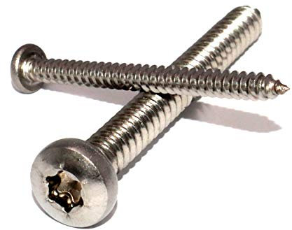 Vis à tôle avec pointe en forme de C 4,8 x 35 DIN 7981 T6 en acier inoxydable A2 - Quantité de 50 vis à tête plate avec vis Torx Torx Torx à tête ronde.