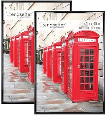 MCS Trendsetter 69 x 102 cm Cornice per Poster Nera Super Lucida, per Appendere Foto, Poster e Stampe in Verticale e Orizzontale, per Foto, Stampe e Pittura d'Arte (Confezione da 2)