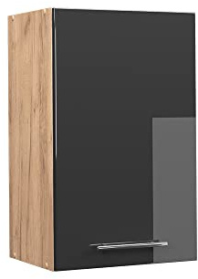 Vicco Hängeschrank Fame-Line, Anthrazit Hochglanz, 45 cm | MDF-Front · Soft-Close · 2 Einlegeböden · Metallgriffe · ✓ Praktischer Stauraum