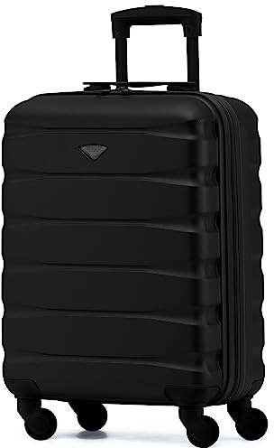 Flight Knight Leichte 4-Rad-ABS-Hartschalenkoffer Handgepack, zugelassen fur uber 60 Fluggesellschaften, einschließlich easyJet, Jet2 und maximale Große fur Ryanair (Priority) 55 x 40 x 20 cm