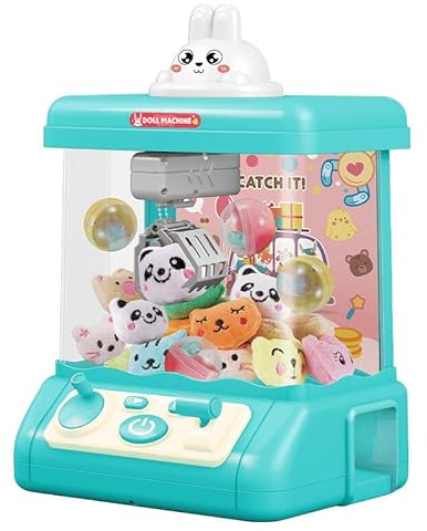 ISAKEN Krallenmaschine, Candy Grabber Mini Refill Puppengreifmaschine Miniatur Klauenspielzeug DIY Arcade Machine Motorikspielzeug mit Musik und Beleuchtung, Candy Puppen Grabber für Jungen Mädchen