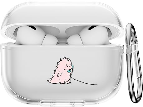 CasurvivePro Kopfhörer-Hüllen für AirPods Pro 2 Hüllen, mit Karabiner, transparente TPU-Hüllen mit niedlichem Muster, Apple AirPods Pro (2nd Generation) Ladehülle Hüllen 2nd Gen