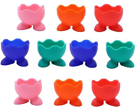 Cabilock 10piezas Hueveras De Silicona para Huevos Cocidos Tazas Prácticas para Cocinar Huevos Al Vapor Colores Aleatorios Utensilios De Cocina para Hogar