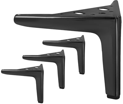 Prima-Online 4 Stück Möbelbeine Metall Schwarz Matt – Belastbar bis 700 kg – Möbelfüße für DIY, Sofa, Schrankfüße, Bettfüße, Couchtisch Beine – Robuste Metallfüße für Möbel
