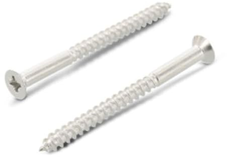 Lot de 6 vis à bois - 6 x 80 - En acier inoxydable A2/V2A - Avec fente cruciforme et tête fraisée - Pozidrive - DIN 7997