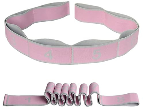 Wanfoou - Bandas de resistencia elásticas, 2 bandas elásticas flexibles para yoga, con 8 trabillas numeradas, bandas de estiramiento de yoga, bandas elásticas para estiramiento, entrenamiento, baile
