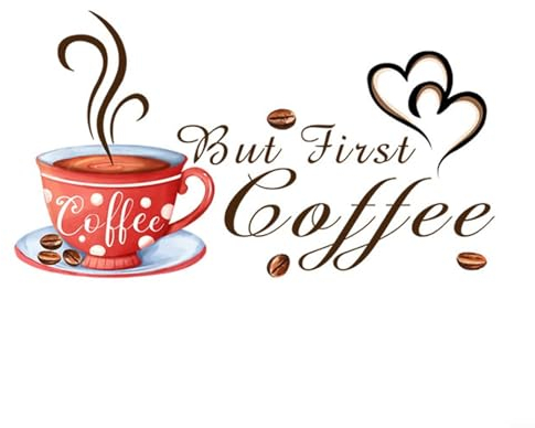 Adhesivo de pared para taza de café, vinilo para decoración del hogar, cocina, restaurante