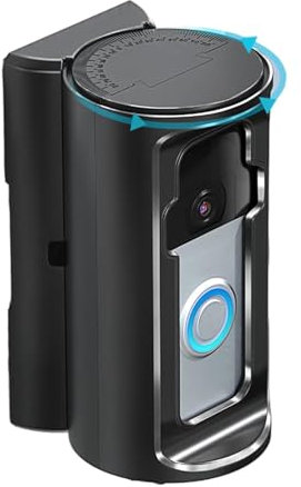 Video Doorbell Bracket - Convenient Ring Door Holder Bracket | No Drill Doorbell Holder, Adjustable Ring Doorbell Case, Ring Door Mount For Wireless & Wired Video Doorbell