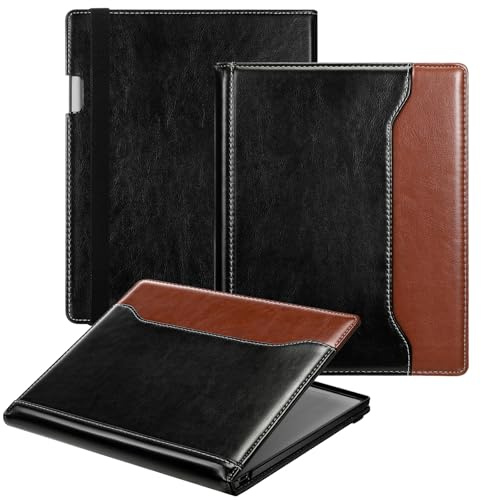 E NET-CASE Schutzhülle für Remarkable PaperPro Tablet 11,8 Zoll (2024) – neues Business-Design, verbesserte Lederhülle für bemerkenswertes PaperPro Digitalpapier mit Ständer und Stifthalter, Schwarz