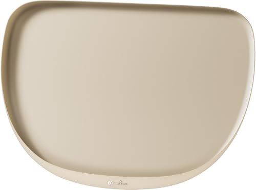 DownyPaws Napfunterlage Katzen, Silikon Futtermatte, 45 x 32cm, Beige | Hundenapf Unterlage, BPA-frei, mit hohem Rand gegen Verschütten, leicht zu reinigen