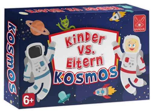 Kinder vs. Eltern Kosmos Kartenspiel Quizspiel ab 6 Jahre mit 52 Karten | Lernspiel für Familie Kinder und Erwachsene Fragespiel über Planeten und Sterne Kinder vs. Eltern Kosmos Kartenspiel, DE Spr.