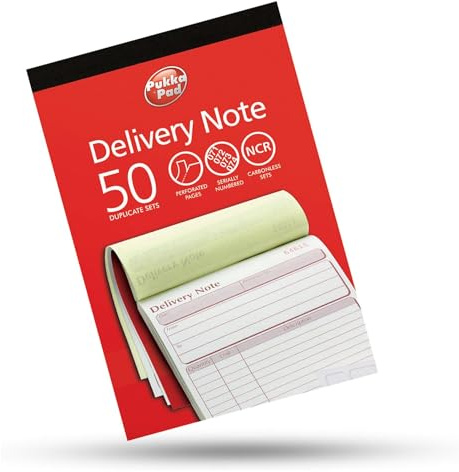 Pukka Pad NCR Duplicate Invoice Book - Carbonless Delivery Note Pad, Personalised Invoice Book, Easy Tear Numbered Sheets Receipt Pad for Small Businesses & Self Employed Invoices | Pack of 1