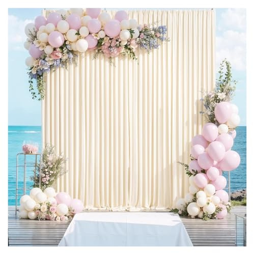 Toile de Fond pour Mariage Silky Wrinkle-Effect Backdrop Curtains Wedding Photography & Event Decor, Soft Drapes(Color 1,150x245cm(5x8FT))