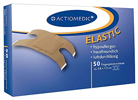 ACTIOMEDIC® ELASTIC cerotti per articolazioni delle dita, appositamente sagomati e ipoallergenici, cerotti delicati sulla pelle, ideali per il tempo libero e il lavoro, produzione certificata ISO I 50