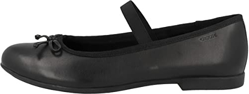 Geox Girls J Plie' Ballerina, Black, 4 UK Child