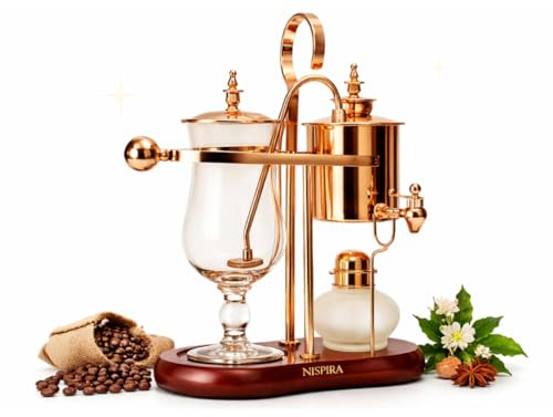 Nispira Belgium Royal Family Balance Syphon Unique Gravity Vintage Coffee Maker Vacuum Brewing System Copper 500 ml