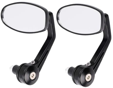 Ett par motorcykelspegel 20 cm romb backspegel universal motorcykelvingar speglar vidvinkel handstång ände sidospegel säkerhetsreflektor spegel backspegel dag natt