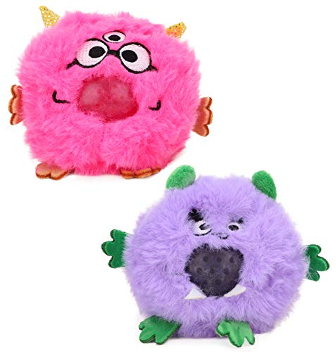 Toyland® Furry Monster Gelee-Entsafter, 8 cm, Spielzeug für Kinder, Pink oder Violett