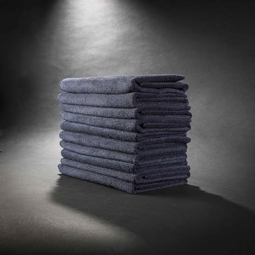 GOLLIT Microfasertuch GSM 280 Poliertuch Reinigungstuch 40cm x 40cm, 80% Polyester 20% Polyamid, Schwarz, 10er Set