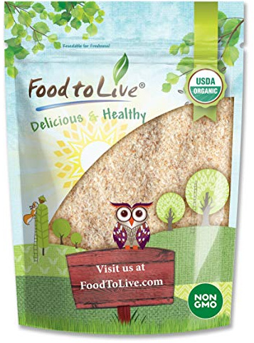 Food to Live - Organic Whole Psyllium Husks, 4 Ounces - Non-GMO Flakes, Vegan, Kosher, Keto Friendly, Raw, Unsweetened, Unflavored, Bulk, Great for Baking