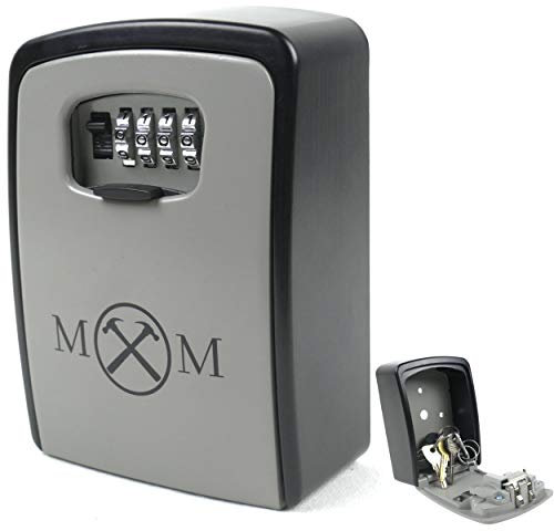 MAC-MANY - Cassetta portachiavi di sicurezza da parete con codice, per interni ed esterni, con serratura di sicurezza a 4 cifre, per casa, garage, Airbnb, grande capacità di stoccaggio XL