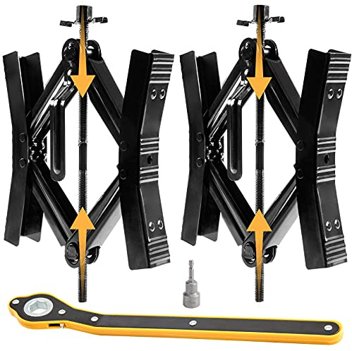 Camper Wheel Chock Stabilizer 2 Sets, Double Speed Heavy Duty Truck RV Tire Scissor Locking X Chock, Camper Accessories for Travel Trailers Tire Chalks, Anti Rust Coating, Fit for 3.5” to 12”