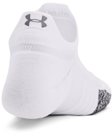 Under Armour Womens Low Socks Women'S Ua Breathe 2-Pack No Show Tab Socks, Wht, 1370096-100, OSFM