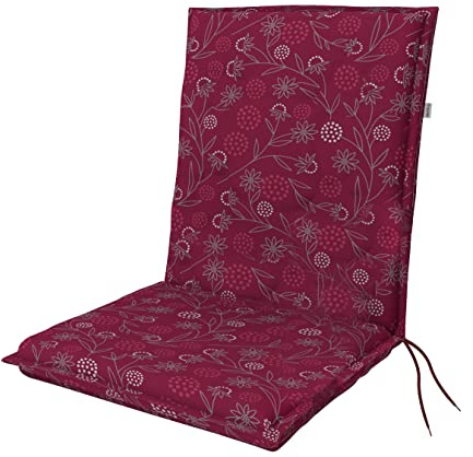 Doppler Niederlehner-Auflage Living, Gartenstuhl-Polster 100x48x6 cm | Sitzauflage Gartenstuhl mit niedriger Lehne, 6cm dickes Sitzpolster mit Bändern, Baumwoll-Polyester-Mix, Made in Europe