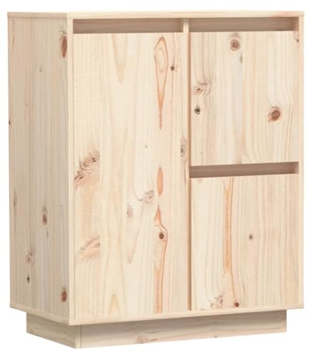 vidaXL Sideboard mit 3 Türen Kommode Anrichte Schrank Beistellschrank Mehrzweckschrank Standschrank Holzschrank 60x34x75cm Massivholz Kiefer