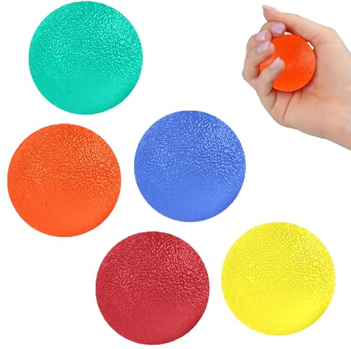 5 stycken handterapibollar, äggformade greppbollar, anti-stressboll, träningsutrustning antistressbollar, handtränare fingertränare boll för att förbättra handflatans styrka och lindra stress