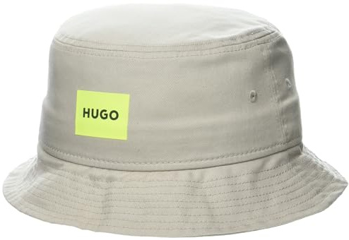 HUGO Herren Fischerhut mit Quadratischem Logo Schlapphut, Hafercreme, L/XL