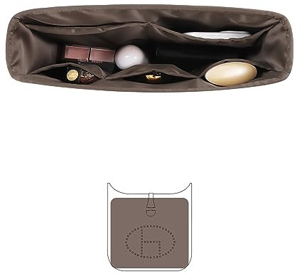 Geldbörsen-Organizer-Einsatz für Luxus-Tasche – Satin und leichter Stoff mit Innentaschen, tragbar für Pendeln, Reisen, Einkaufen und Abend, mehrere Farben, passend für Evelyne 29 PM(Etoupe Grey, PM)