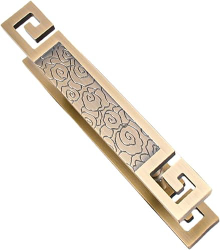 HACSYP Push-Pull-Türgriffe, kommerzielle quadratische Eingangstürgriffe, großer Villa-Türknauf, Retro-Türgriff mit geschnitztem Design, for Hotelbuchhandlung (Color : Rose Gold, Size : 60cm/23 5/8)