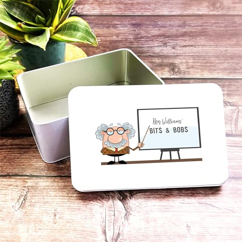 Funny Professor Pointer Teacher Rectangle Personalised Bits & Bobs Tin Personalised Gift | Custom Gift | Personalized Tin | Personalised Tins | Gift For Her | Gift For Him