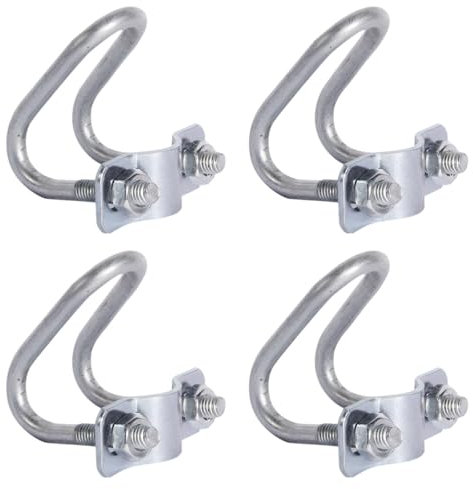 4 morsetti per tubi a croce, con fibbia in metallo, clip per tubi a forma di U, supporto di tensione per magazzini, supermercati e negozi (25 x 25)