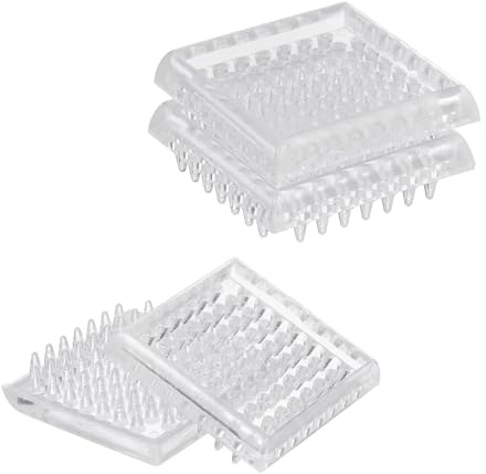 sourcing map 4 Pcs Carpet Protectors Spiked Caster Cups 1.89 Square Spiked Furniture Cup Furniture Carpet Protectors for Furniture Legs Table Chair Sofa