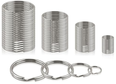 Anneaux Porte Clé, 100 Porte-clés 30mm 25mm 20mm 10mm Lot Porte Clé 316 Porte Clef Acier Inoxydable Anneau Porte Clé Pour Clés Art Artisanat Voiture Pendentifs