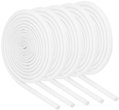 QUARKZMAN Guaine Antincendio Treccia Isolante, Guaina Fibre Vetro Rivestita Silicone Alta Temperatura per Tubi Flessibili Automobilistici Cablaggio Elettrico Bianco 3mm