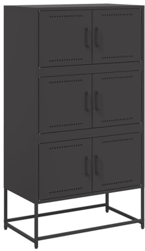 vidaXL Sideboard Black 68.5x38.5x123.5 cm Steel