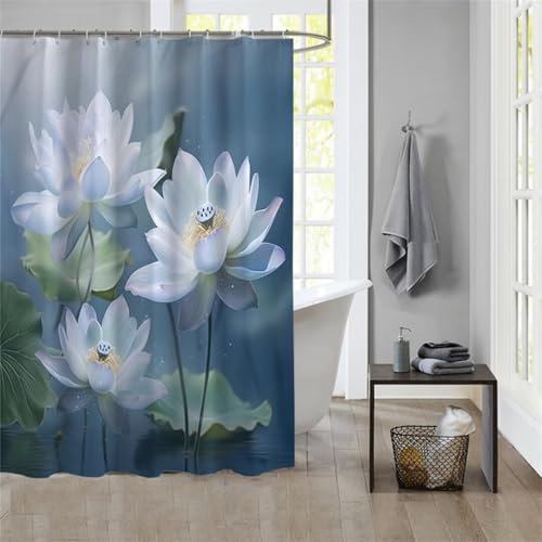Duschvorhang FlowersShower Curtain Curtains, Duschvorhänge Duschrollo 220x200cm Duschvorhang Mit Gewicht Badewanne, Duschrollo, Badewanne Duschvorhang Textil Stoff Waschbar Bad Vorhang Badevorhang 485