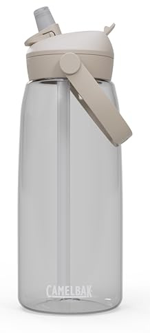 Camelbak THRIVE FLIP STRAW 950 ml – sport bottle – on-the-go flow valve – dust cover – swing handle – for hiking and driving – clear, size: OS