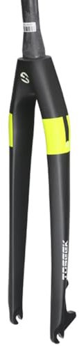 HSIRYAOHD Bikes Fourche rigide 26 27,5 cm 73,7 cm VTT Frein à disque Fourche avant 9 x 100 mm QR 1-1/2 Conique Fibre de Carbone Pleine Fourche Rigide (Noir, Jaune, 69,8 cm)