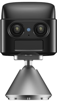 KKENZA Mini Telecamera 4K a Doppio Obiettivo con WiFi o SIM 4G, Zoom 5X, rilevamento del Movimento, Visione Notturna, Batteria Grande da 4000 mAh, citofono bidirezionale, sorveglianza(4G)