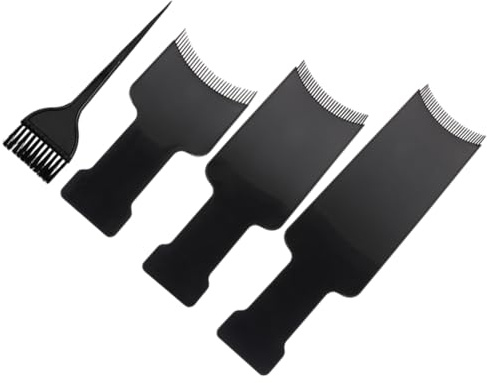 Warmhm Haarfärbeset und Pinsel aus Kunststoff 4 Stück in Schwarz mit Professionellem Haarfärbebrett zum Präzisen Blondieren für Salon und Heimgebrauch