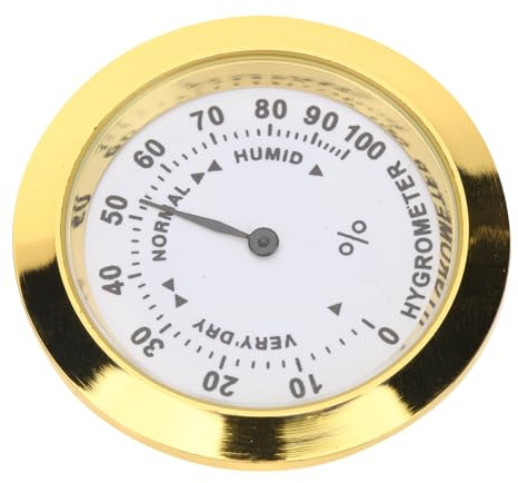 Angoily Portable Round Violin Guitar Hygrometer Compact Alloy Humidity Gauge for Instrument Care Accurate Moisture and Temperature Monitoring